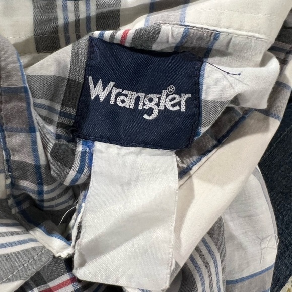 Vintage Wrangler Plaid Pearl Snap Rancher Button Down Long Sleeve Shirt - Picture 5 of 5